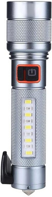 ECOSKY Car Emergency Light - Silver | with 4 Different Modes Torch(Silver, 13.2 cm, Rechargeable)