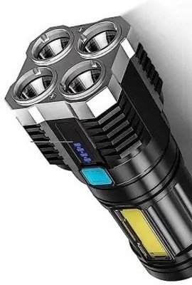 NKL High quality Super Bright LED Flashlight 4 Lighting Torch High Lumens 36 Torch(Black, 6 cm, Rechargeable)