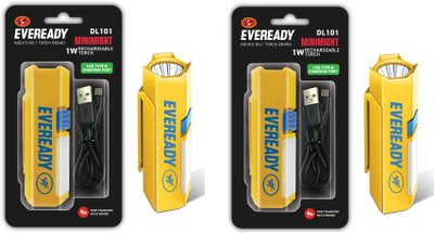 EVEREADY Minimight DL 101 Torch(Yellow, Blue, Black, 10 cm, Rechargeable)