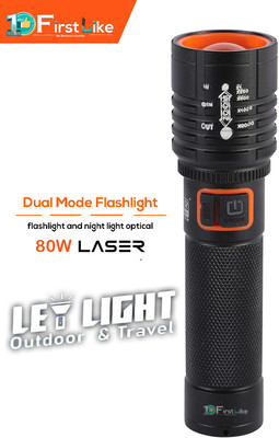 FIRSTLIKE (ZOOMABLE METAL)5 Modes Flashlight, Super Bright Cree T6 LED Light Torch(Black, Orange, 13.5 cm, Rechargeable)