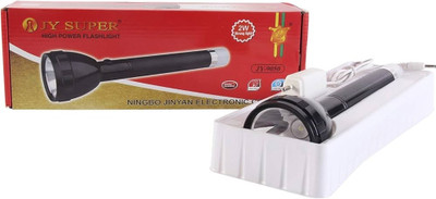 JY-SUPER Compact and Capable JY-9050: High-Intensity LED Rechargeable Flashlight Torch(Black, 30 cm, Rechargeable)