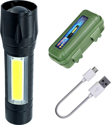 lineox New 3w Rechargeable 3 modes Long Life Powerfull mini torch Torch(Black, 9 cm, Rechargeable)