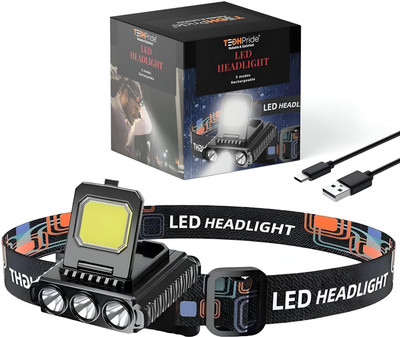 bachatpower USB Rechargeable LED Head Torch | Adjustable Bright Headlamp for Cycling LED Headlamp(Black)