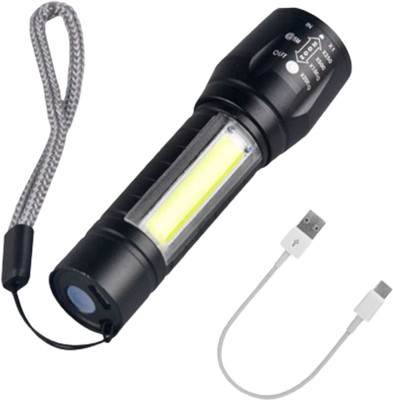 SMALL-SUN Rechargeable 3 Modes Mini Pocket Size Waterproof Flash Light Torch(Black, 10 cm, Rechargeable)