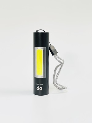 Dp 571 (RECHARGEABLE LED METAL TORCH) Torch(Black, 9 cm, Rechargeable)