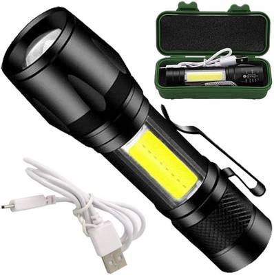 HALOZA 4Mode PowerFull_Led_Rechargeable Long Range Torch Up to1_Km With BackLight 6 hrs Torch
