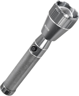 MZ M298 (LED ZOOMABLE TORCH) 150W Super Bright Torch(Silver, 21 cm, Rechargeable)