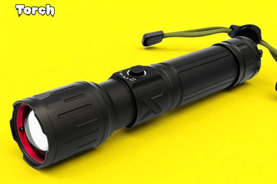 Stybits X173 Zoomable Rechargeable Torch Light – Bright Outdoor Flashlight Torch(Multicolor, 11 cm, Rechargeable)