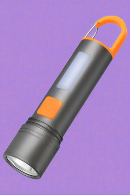 Shamsa X382 Portable LED Flashlight with Side & Front Beam – Long Battery Life Torch(Multicolor, 11 cm, Rechargeable)