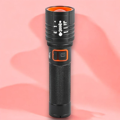 Ziddjeet X340 (ZOOMABLE LED Metal Torch) 4 Modes Flashlight, Super Bright Torch(Multicolor, 11 cm, Rechargeable)