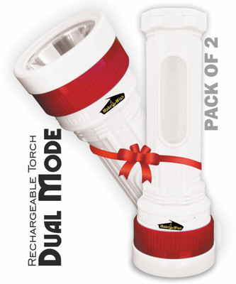 Make Ur Wish Rechargeable 2In1 Home Emergency Mini Torch Light With 1000 mAh Lithium Battery Torch(Red, 17 cm, Rechargeable)