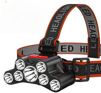 DEGNO 7 LED light headlamp 5 Modes rechargeable head torch waterproof head light Torch(Black, 7 cm, Rechargeable)