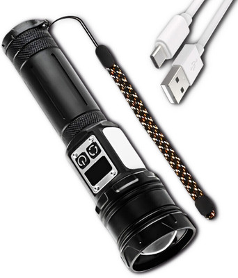 ApexBeam Torch with Bright Light and Fast Charging Torch(Black, 17.5 cm, Rechargeable)