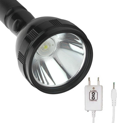 JY-SUPER 2 in 1 LED Torch Light 2W+2W Rechargeable Torch 200m Range Torch(Black, 27 cm, Rechargeable)