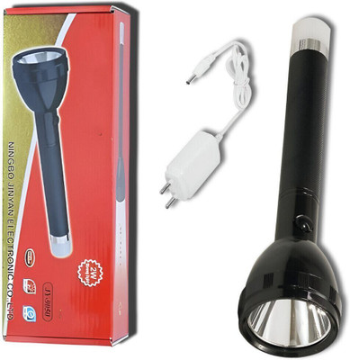 ApexBeam Dual Mode LED Flashlight for Everyday Use Torch(Black, 27 cm, Rechargeable)