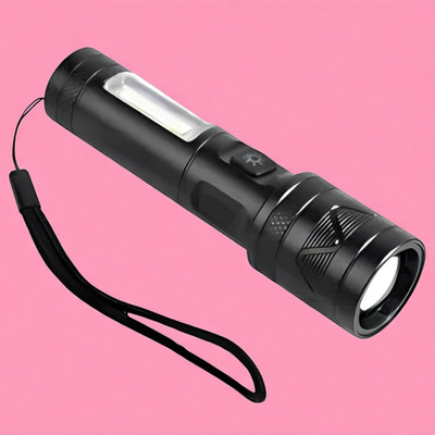 Nilesawar X317 (Rechargeable LED Metal Torch) Zoomable with 3 Modes Flashlight Torch(Multicolor, 11 cm, Rechargeable)
