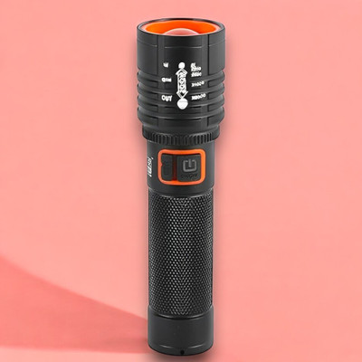 Stybits X392 (ZOOMABLE LED Metal Torch) 4 Modes Flashlight, Super Bright Torch(Multicolor, 11 cm, Rechargeable)