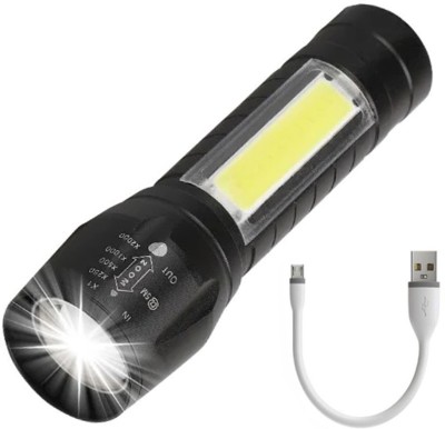 ssmall sun Small portable chargeable 3 mode torch waterproof bright emergency flashlight Torch(Black, 9.4 cm, Rechargeable)