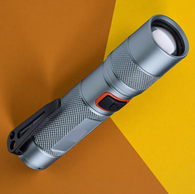 Nilesawar X626 Compact Rechargeable Flashlight with Zoom and Clip Torch(Multicolor, 11 cm, Rechargeable)
