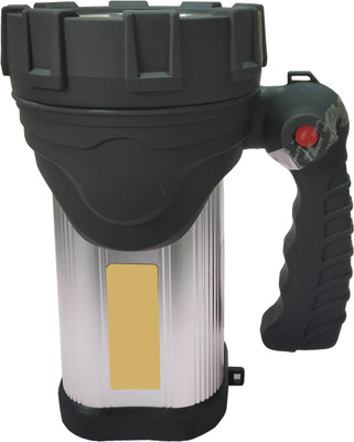 Care 4 Rechargeable Waterproof Led Long Range & Ultra Bright Laser Search Light Flashlight Torch (Silver color) Torch(Silver, 21 cm, Rechargeable)