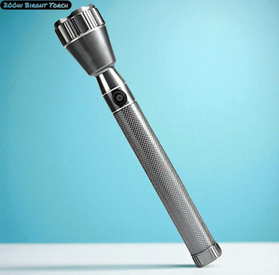 3BAAN P102 USB Rechargeable Torch Light | Long Range LED Flashlight with Zoom Function Torch(Multicolor, 11 cm, Rechargeable)