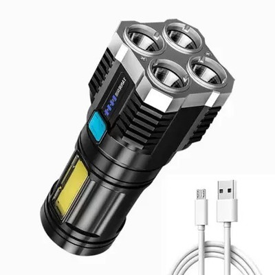 NKL High quality Super Bright LED Flashlight 4 Lighting Torch High Lumens 306 Torch(Black, 6 cm, Rechargeable)