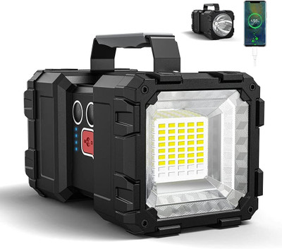 DOCOSS 2 in 1 Torch Light High Power Long Distance(L2 led + 45 SMD)(Small)Rechargeable Torch(Black, 17.8 cm, Rechargeable)