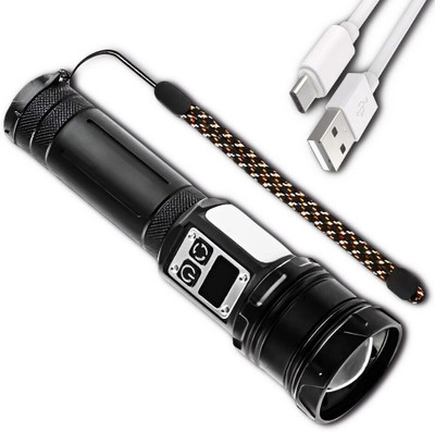 ApexBeam Ultra White Torch with Rugged Body Design Torch(Black, 17.5 cm, Rechargeable)