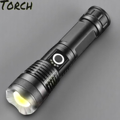 Shamsa H128 (ZOOMABLE METAL LED TORCH)5 Modes Flashlight, Super Bright Torch(Multicolor, 11 cm, Rechargeable)