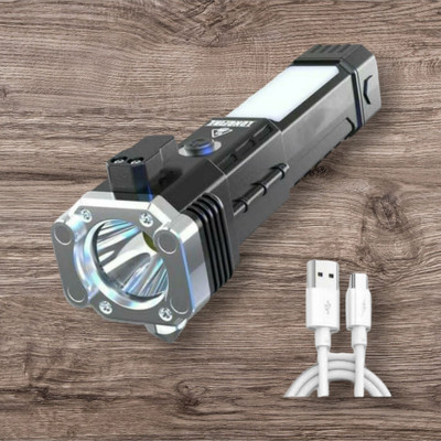 MOMENTIME 11W LED Torch Flashlight-58 Torch(Black, 15 cm, Rechargeable)