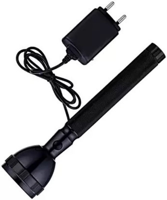 Zeno volt 3 MODES Lithium Battery Long Range Led torch Light with Back Emergency Light Torch(Black, 16 cm, Rechargeable)
