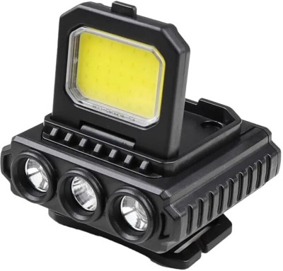 DEGNO 5 in 1 High Beam rechargeable headlamp battery waterproof COB + LED head light Torch(Black, 3 cm, Rechargeable)