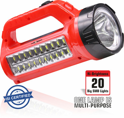 Sunaze Rechargeable Search Light With 50W Laser 20 SMD Bright LED Support Solar Charge Torch(Orange, 19 cm, Rechargeable)