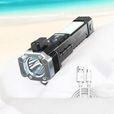 MOMENTIME 11W LED Torch Flashlight-53 Torch(Black, 15 cm, Rechargeable)