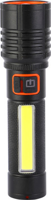 MZ 035C (ZOOMABLE LED METAL )5 Modes Flashlight, Super Bright Cree with COB Torch(Black, 13.5 cm, Rechargeable)