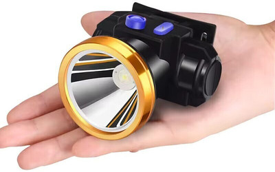 JK Sales Long-Lasting Waterproof High-Power Lithium Battery Headlamp 2000mAh Torch(Black, 8 cm, Rechargeable)