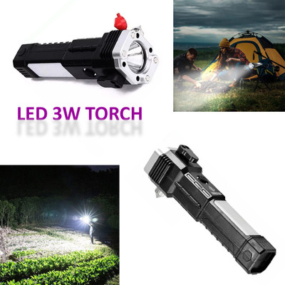 QDF Rechargeable 4 in 1 3W magnets window glass flashlight torch Torch(Black, 16.5 cm, Rechargeable)