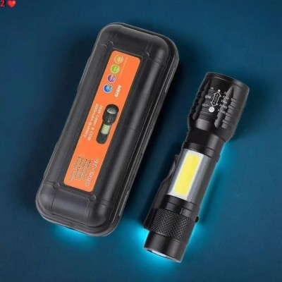 Nilesawar A96 M919 ZOOMABLE METAL LED TORCH)5 Modes Flashlight, Super Bright 12 W Torch(Black, 11 cm, Rechargeable)