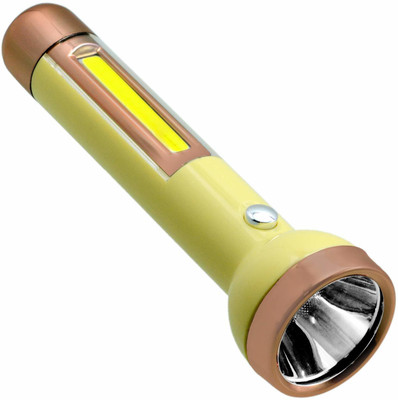 Care 4 Led Flashlight jy 1703 torch with emergency light Rechargeable torch light Torch(Yellow, 15 cm, Rechargeable)