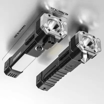 BSVR 4Modes LED Torch+Hammer+Seat Belt Cutter+Power Bank 39 Torch(Black, 7 cm, Rechargeable)