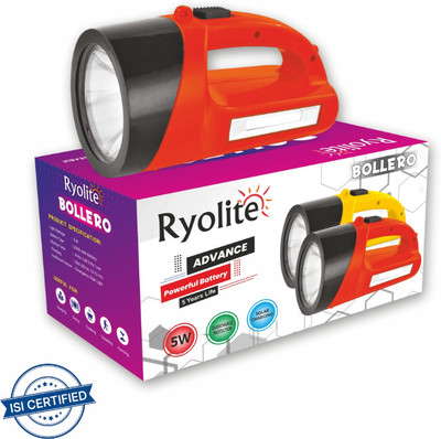 Ryolite Rechargeable Bollero LED Night Torch, 9000 Lumens with 1 km long Range Torch(Red, 19 cm, Rechargeable)