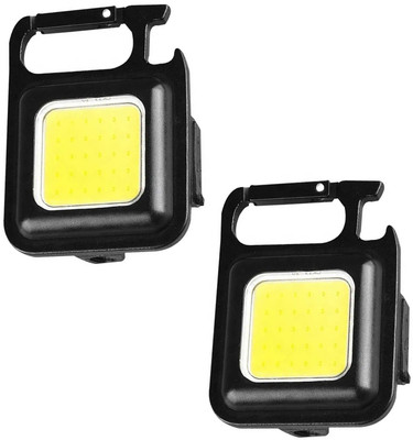WRADER USB Rechargeable COB Light with Keychain Flashlight Pocket Torch Light PACK OF 2 Torch(Black, 5 cm, Rechargeable)