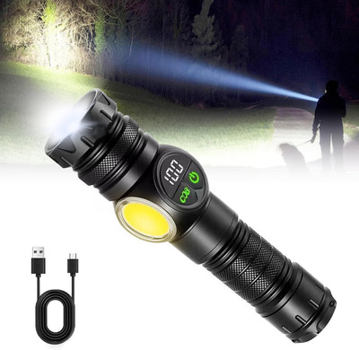 Care 4 9 MODES RECHARGEABLE ZOOM ALUMINUM LED TORCH Torch(Black, 17 cm, Rechargeable)