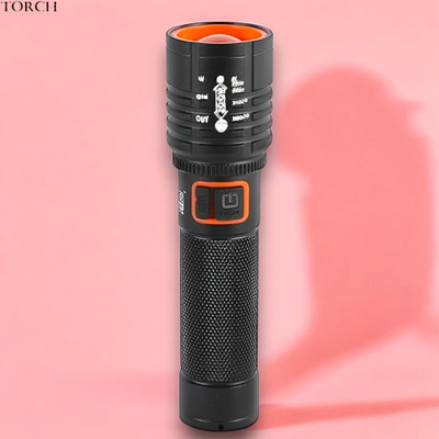 Nilesawar X269 (ZOOMABLE LED Metal Torch) 4 Modes Flashlight, Super Bright Torch(Multicolor, 11 cm, Rechargeable)