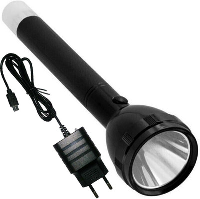 QTX JY SUPER New 2in1 800M Range Long Beam 3 Mode Waterproof Rechargeable Battery Penlight Waterproof Light Led Flashlight Torch Zoomable Emergency Table Lamp Torch(Black, 27 cm, Rechargeable)