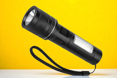 Stybits X182 USB Rechargeable Torch Light | Long Range LED Flashlight with Zoom Function Torch(Multicolor, 11 cm, Rechargeable)