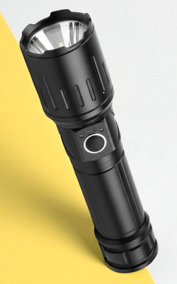 Sagaft X1062 Portable LED Torch with LongLasting Battery Perfect for Camping & Hiking Torch(Black, 11 cm, Rechargeable)