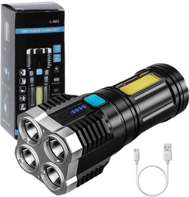 Kadio Flash Torch Torch(Black, 7 cm, Rechargeable)