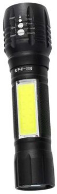 MZ 008-Zoomable LED Metal Torch-Super Bright Cree T6 LED Light, 3 Modes Flashlight Torch(Black, 13.5 cm, Rechargeable)