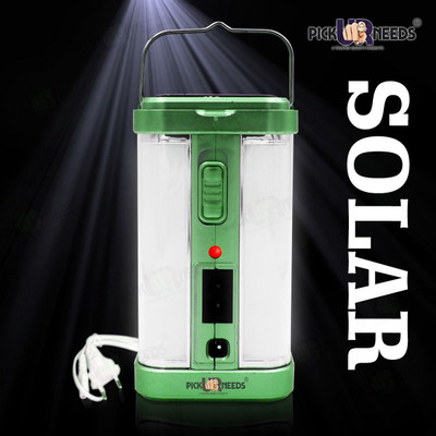 Daily Needs Shop Solar Rechargeable 4 Side Tube With 2 Mode Extra Bright Lantern Outdoor / Travel Torch(Green, 14 cm, Rechargeable)